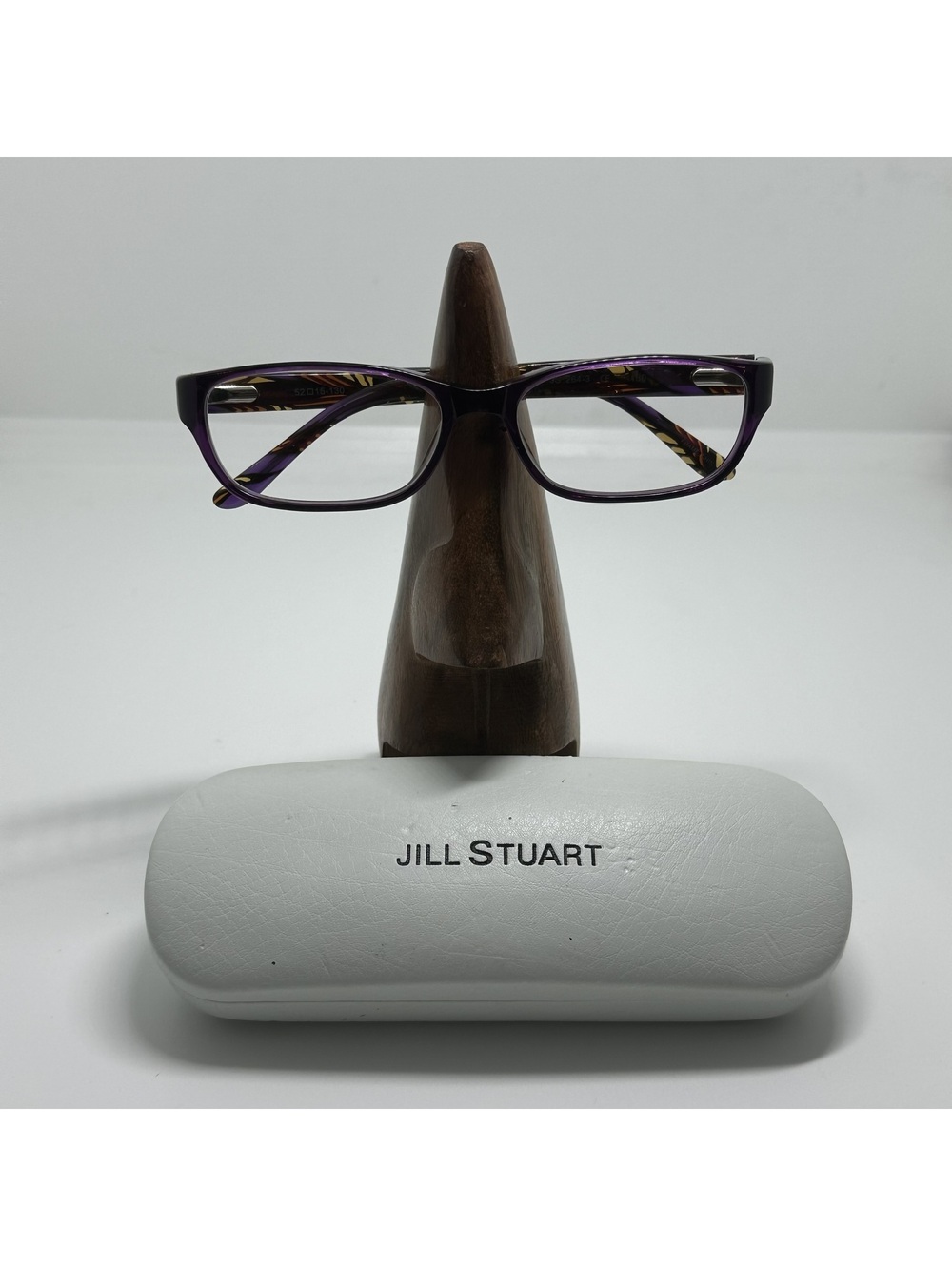 Jill Stuart Purple Prescription Eyeglass Frames with Patterned Temples